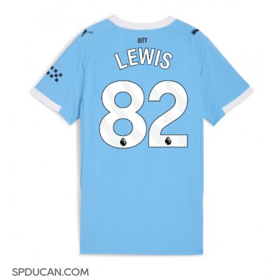 Zenski Nogometni Dres Manchester City Rico Lewis #82 Domaci 2025-26 Kratak Rukav Zenski Nogometni Dres Manchester City Rico Lewis #82 Domaci 2025-26 Kratak Rukav